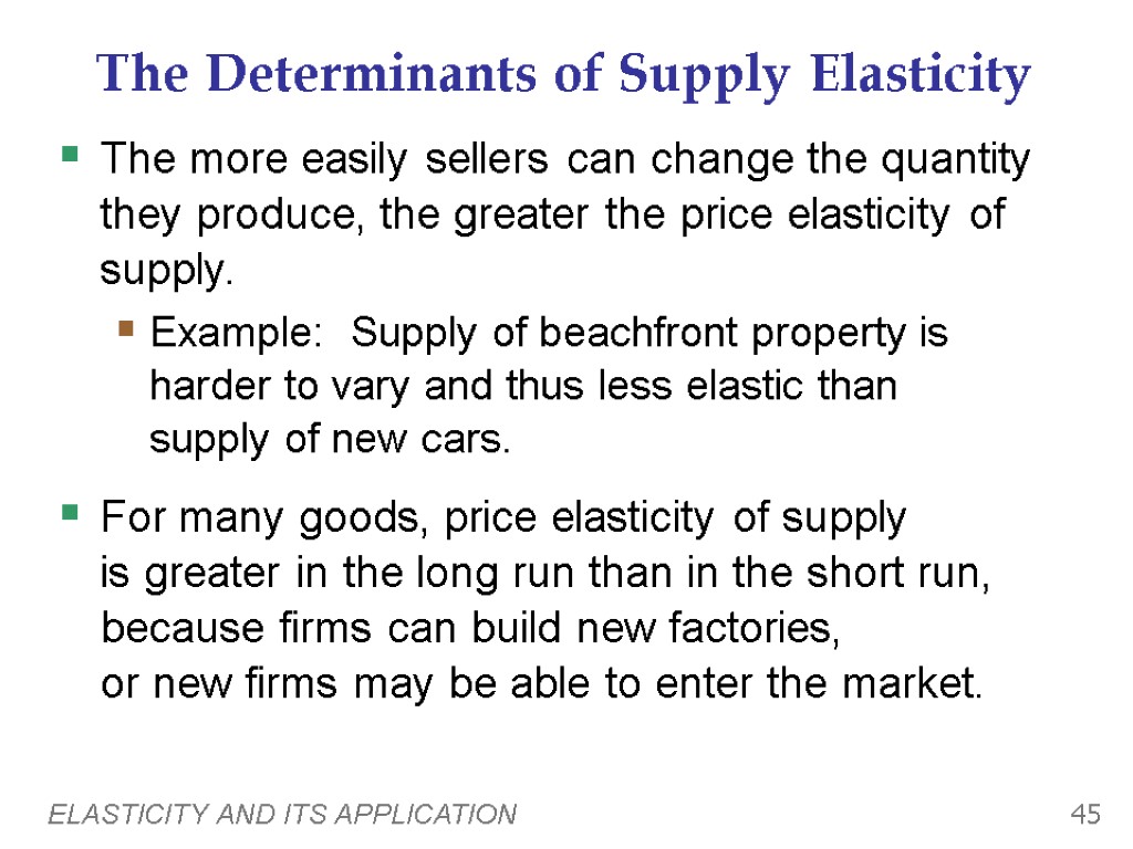 🎉 What are the determinants of price elasticity of supply. Section 3 Determinants of Price